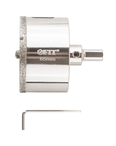 Коронка кольцевая по керамограниту 16224, камню и кафелю алмазная с центровочным сверлом 65х70 мм Фит