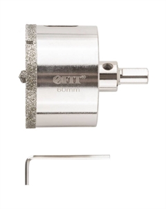 Коронка кольцевая по керамограниту 16223, камню и кафелю алмазная с центровочным сверлом 60х70 мм Фит