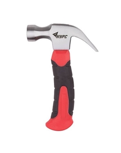 Молоток-гвоздодер укороченный 44765, фиберглассовая обрезиненная ручка, 25 мм, 225 гр Курс