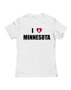 Футболка Junior'S i Heart Minnesota с графическим принтом, белый Unbranded