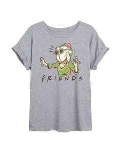 Футболка оверсайз с принтом индейки для подростков, серый Licensed character