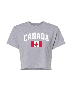 Футболка с канадским флагом для подростков, серый Unbranded