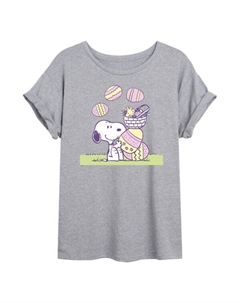 Футболка Juniors Peanuts с изображением пасхальных яиц Снупи и Вудстока, серый Licensed character