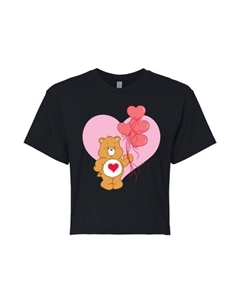 Укороченная футболка Junior's Care Bears с изображением нежного медведя, черный Licensed character