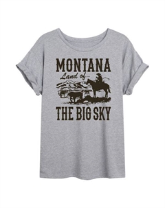 Футболка большого размера «Монтана, страна большого неба» для юниоров, серый Licensed character