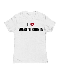 Футболка Junior'S i Heart с принтом West Virginia, белый Unbranded