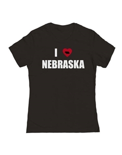 Футболка Junior'S i Heart Nebraska с рисунком, черный Unbranded
