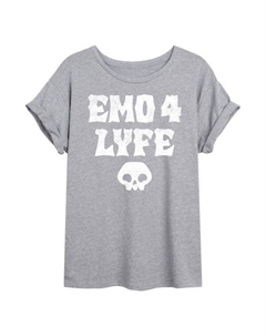 Детская оверсайз футболка в стиле эмо, серый Licensed character