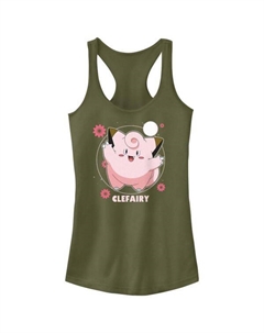 Майка-борцовка для юниоров с покемонами и клефери, цветочным танцем, цвет military green Licensed character