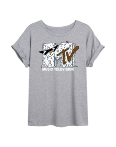 Оверсайз футболка MTV с новогодним снеговиком для подростков, серый Licensed character