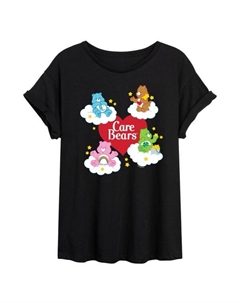 Классическая футболка большого размера с изображением сердца и медведя от Junior's Care Bears, черный Licensed character