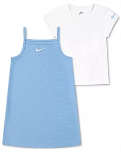 Комплект для девочек: футболка с круглым вырезом и платье (2 предмета), синий Nike