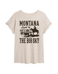 Футболка большого размера «Монтана, страна большого неба» для юниоров, бежевый Licensed character