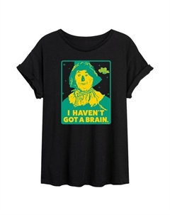 Футболка оверсайз "Волшебник страны Оз" с пугалом без мозгов для подростков, черный Licensed character