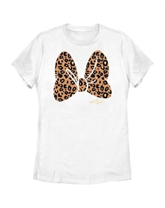 Детская футболка с принтом банта Minnie Mouse в леопардовом стиле, белый Licensed character