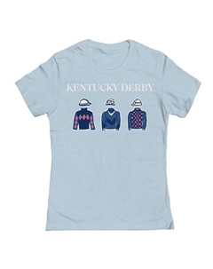 Графическая футболка Kentucky Derby в сером меланже с принтом для жокеев, голубой Unbranded