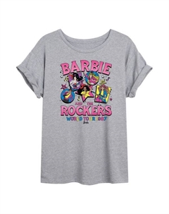 Футболка оверсайз с принтом мирового турне The Rockers 1987 для подростков, серый Barbie