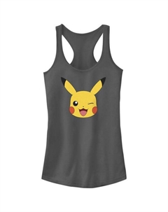 Майка-борцовка с подмигивающим лицом покемон пикачу для юниоров, серый Licensed character