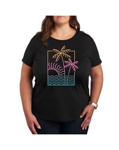 Футболка с графическим рисунком заката Plus line, черный Unbranded