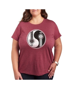 Футболка с принтом инь-ян и гитарой, красный Unbranded