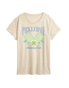 Женская футболка с графическим принтом спортивного клуба «Пиклбол», бежевый Unbranded