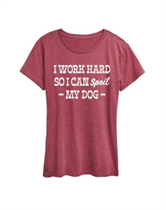 Футболка женская "Балую свою собаку" с принтом, красный Unbranded