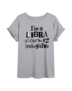 Футболка размера «оверсайз» для юниоров «Весы нерешительности», серый Unbranded