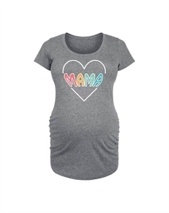Футболка с принтом «Мама-сердце» для беременных, серый Unbranded