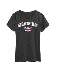 Футболка женская с принтом флага Великобритании, серый Unbranded