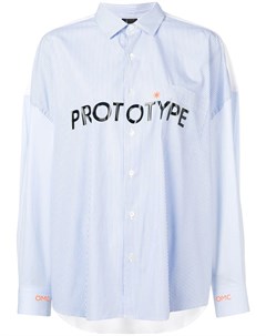 Omc рубашка в тонкую полоску с принтом prototype l синий Omc