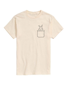 Мужская футболка с карманом и пасхальным кроликом, бежевый Licensed character