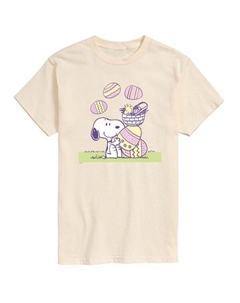 Мужская футболка с комиксом про Праздник Пасхи и Арахис, бежевый Licensed character