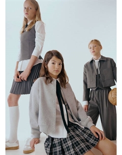 Бомбер для девочек, Серый Ostin