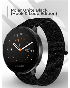 Умные часы Unite (Hook & Loop Edition) с нейлоновым ремешком, M-L, черный, Черный Polar