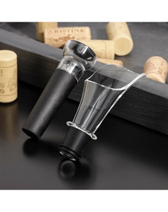 Набор для вина crystal wine, 2 предмета: пробка, аэратор, пластик Доляна