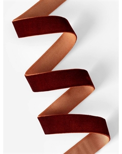 Лента бархатная, 20 мм, 18±1 м, коричневая №119 Арт узор