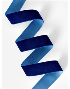 Лента бархатная, 20 мм, 18±1 м, синяя №47 Арт узор