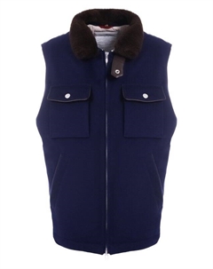 Пуховый жилет с отделкой из овчины Brunello cucinelli