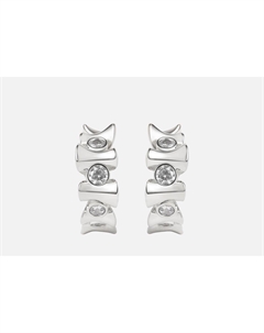 Серьги Волнистые с цирконами 2 шт Attribute shop