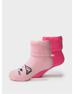 Носки детские трикотажные махровые для девочек, 2 пары в комплекте Playtoday newborn