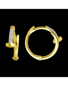 Серьги из желтого золота с фианитами Sokolov