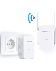 Роутер AV1000 Powerline kit with 300Mbps Wi-Fi, plug and play, up to 300 meters over an existing electrical circuit, the kit includes a MP5 Mercusys