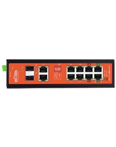 Коммутатор неуправляемый WI-PS310GF-I v2 8 PoE 802.3at/af портов 1000Base-T + 2 Combo, промышленный Wi-tek