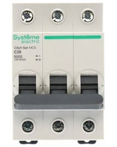 Автоматический выключатель C9F36320 City9 Set С 20А 3P 6kA 400В Systeme electric