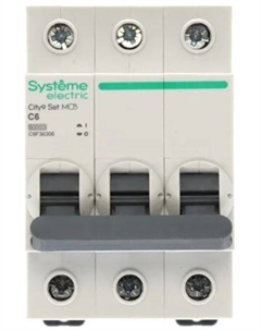 Автоматический выключатель C9F36306 City9 Set С 6А 3P 6kA 400В Systeme electric