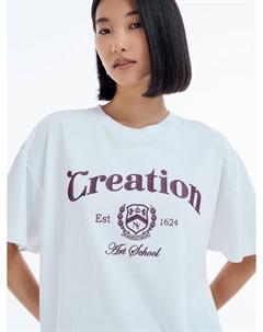 Футболка оверсайз из хлопка с надписью Твое