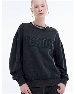 Свитшот с вареным эффектом и надписью Твое