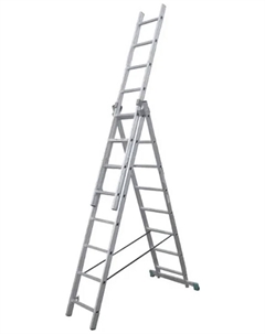 Лестница алюминиевая PRO, 3-х секц., 201/474/214 см, 3х8 ступ., 9.9 кг (ST9944-08) Startul
