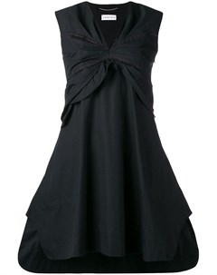Carven платье мини без рукавов со сборкой 34 черный Carven
