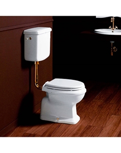 Унитаз напольный Arcade AR801bi со средним бачком, с боковой ручкой золото, белый Simas